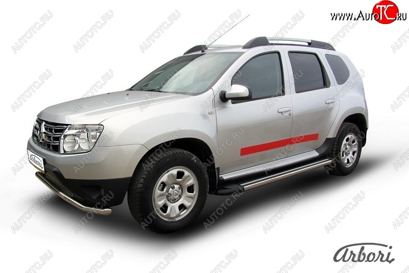 12 509 р. Порожки для ног Arbori Luxe Black Renault Duster HS дорестайлинг (2010-2015)  с доставкой в г. Краснодар