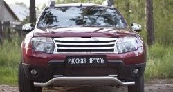 2 179 р. Защитная сетка решетки переднего бампера (c дхо и обвесом) РА Renault Duster HS дорестайлинг (2010-2015)  с доставкой в г. Краснодар. Увеличить фотографию 2