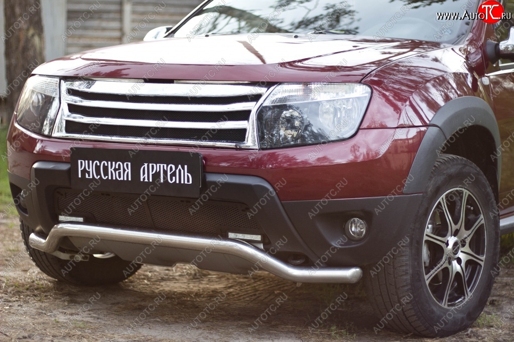 2 179 р. Защитная сетка решетки переднего бампера (c дхо и обвесом) РА Renault Duster HS дорестайлинг (2010-2015)  с доставкой в г. Краснодар