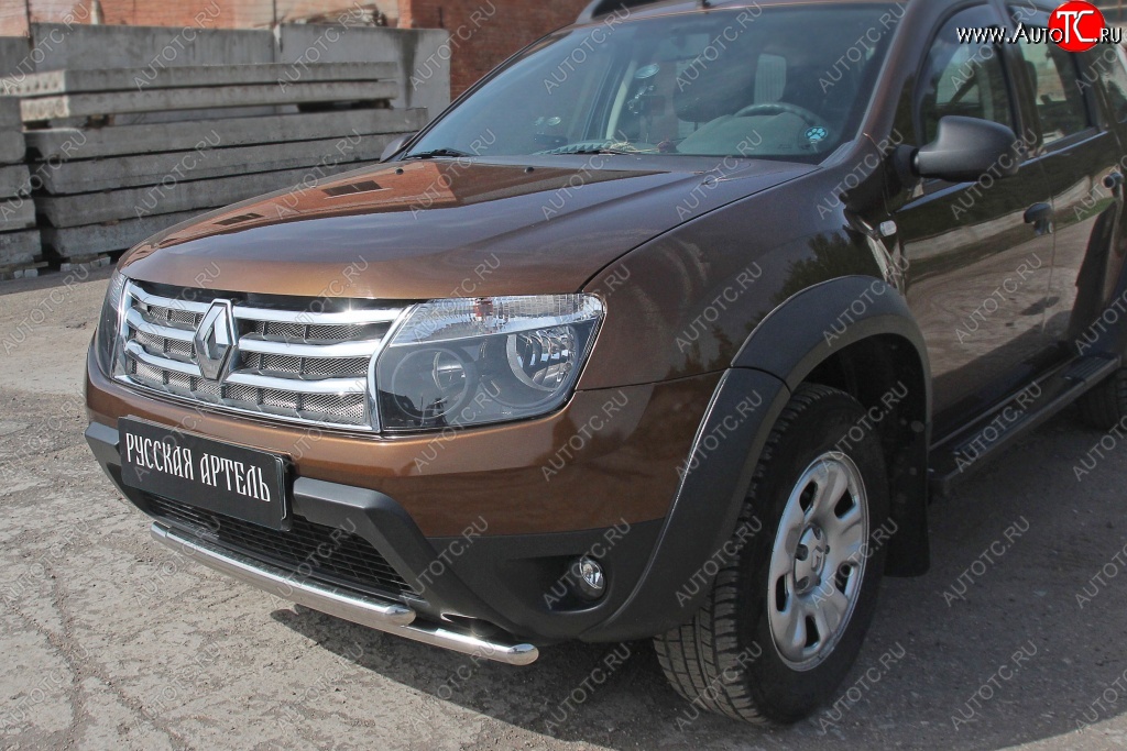 689 р. Защитная сетка решетки радиатора РА (металлик) Renault Duster HS дорестайлинг (2010-2015)  с доставкой в г. Краснодар