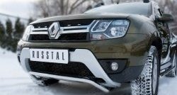 12 599 р. Защита переднего бампера (Ø42 мм волна, нержавейка) SLITKOFF  Renault Duster  HS (2015-2021) рестайлинг  с доставкой в г. Краснодар. Увеличить фотографию 2