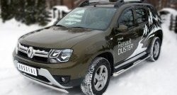 11 999 р. Защита переднего бампера (Ø75х42 мм, нержавейка) SLITKOFF Renault Duster HS рестайлинг (2015-2021)  с доставкой в г. Краснодар. Увеличить фотографию 4