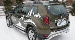 12 799 р. Защита заднего бампера (Ø63 мм волна, нержавейка) SLITKOFF Renault Duster HS рестайлинг (2015-2021)  с доставкой в г. Краснодар. Увеличить фотографию 4