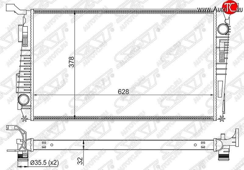 5 999 р. Радиатор двигателя SAT  Renault Duster  HS (2010-2021) дорестайлинг, рестайлинг  с доставкой в г. Краснодар