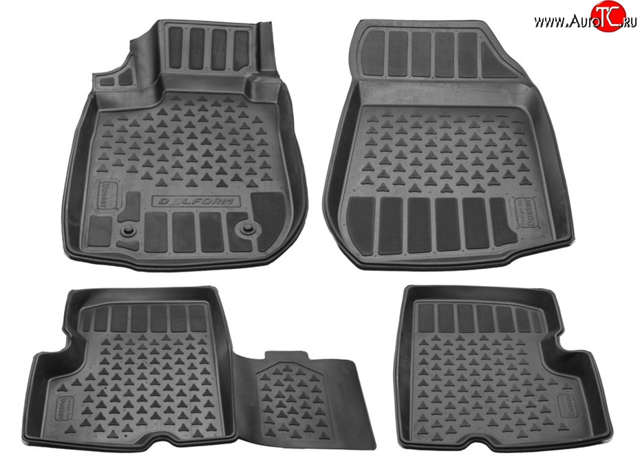 1 299 р. Комплект ковриков в салон Delform 4 шт. (полиуретан) Renault Duster HS дорестайлинг (2010-2015)  с доставкой в г. Краснодар