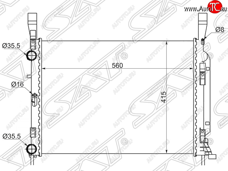 8 099 р. Радиатор двигателя SAT  Renault Kangoo  KW0 (2008-2013) дорестайлинг  с доставкой в г. Краснодар