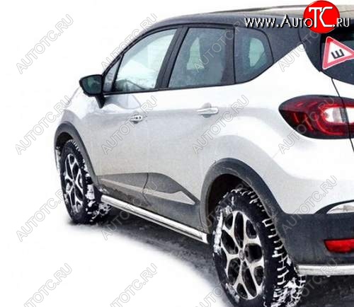 22 999 р. Защита порогов ТехноСфера (Техно Сфера) (нержавейка, 63.5 mm) Renault Kaptur дорестайлинг (2016-2020)  с доставкой в г. Краснодар