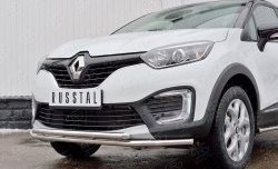 18 699 р. Защита переднего бампера (2 трубыØ42 мм, нержавейка) SLITKOFF Renault Kaptur дорестайлинг (2016-2020)  с доставкой в г. Краснодар. Увеличить фотографию 4