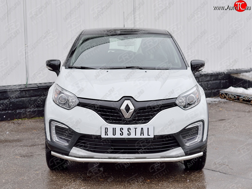 14 649 р. Защита переднего бампера (Ø42 мм, нержавейка) SLITKOFF Renault Kaptur дорестайлинг (2016-2020)  с доставкой в г. Краснодар