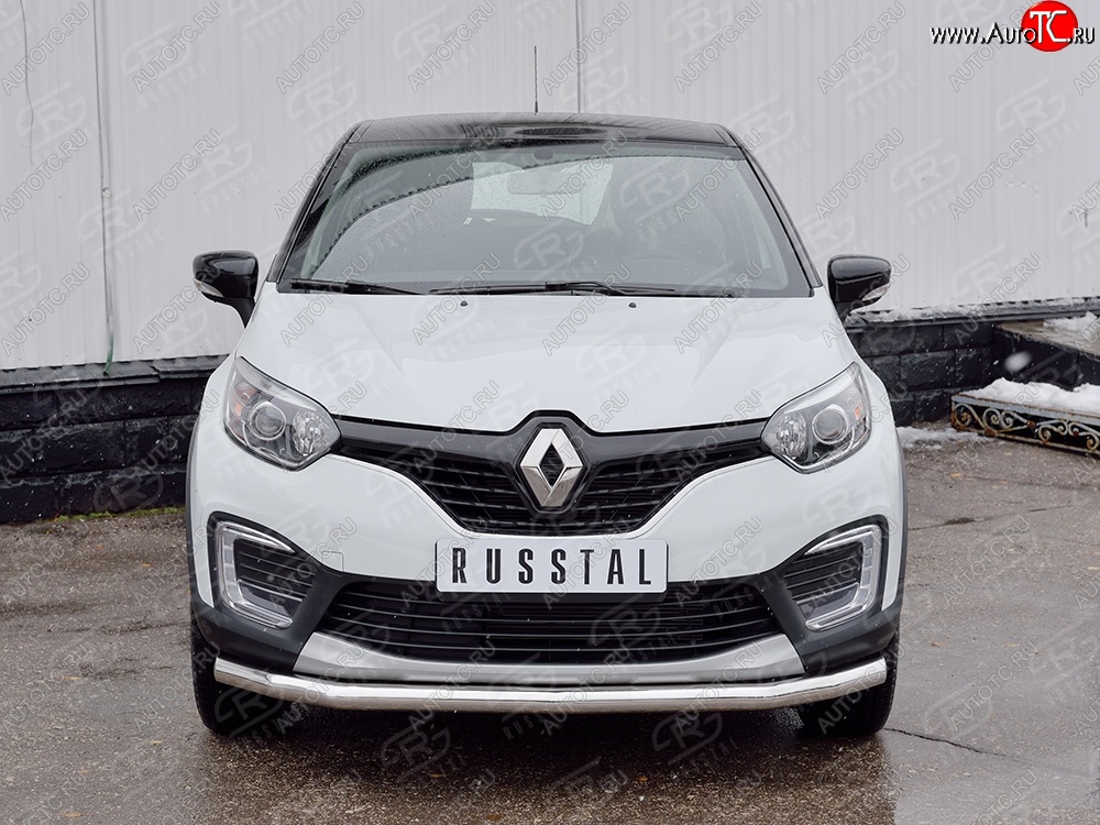 16 999 р. Защита переднего бампера (Ø63 мм, нержавейка) SLITKOFF  Renault Kaptur (2016-2020) дорестайлинг  с доставкой в г. Краснодар