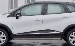 24 649 р. Порожки для ног (Ø42) SLITKOFF  Renault Kaptur (2016-2025) дорестайлинг, рестайлинг (лист - алюминий, профиль - нержавейка)  с доставкой в г. Краснодар. Увеличить фотографию 4