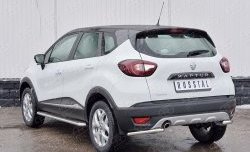 13 999 р. Защита заднего бампера (Ø42 мм уголки, нержавейка) SLITKOFF  Renault Kaptur (2016-2020) дорестайлинг  с доставкой в г. Краснодар. Увеличить фотографию 2