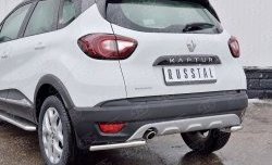 13 999 р. Защита заднего бампера (Ø42 мм уголки, нержавейка) SLITKOFF  Renault Kaptur (2016-2020) дорестайлинг  с доставкой в г. Краснодар. Увеличить фотографию 3