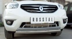 19 099 р. Защита переднего бампера (Ø75х42 мм, нержавейка) Russtal Renault Koleos 1 Phase 2 (2011-2013)  с доставкой в г. Краснодар. Увеличить фотографию 3