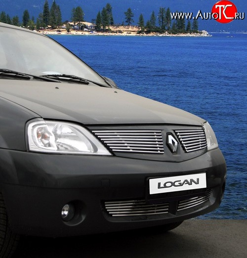 4 148 р. Декоративные вставки решетки радиатора Novline Renault Logan 1 дорестайлинг (2004-2010)  с доставкой в г. Краснодар