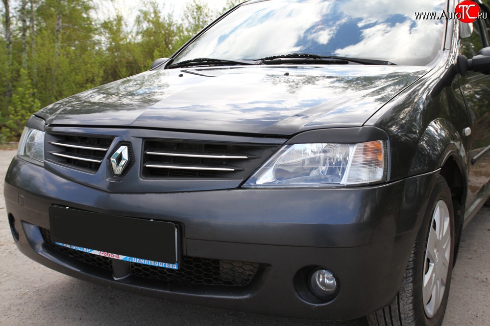 489 р. Реснички RA на фары Renault Logan 1 дорестайлинг (2004-2010) (Неокрашенные)  с доставкой в г. Краснодар