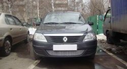 1 899 р. Сетка на бампер Russtal (хром) Renault Logan 1 рестайлинг (2010-2016)  с доставкой в г. Краснодар. Увеличить фотографию 4