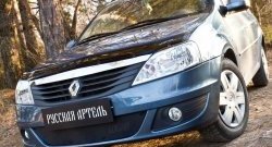 Защитная сетка решетки переднего бампера РА Renault Logan 1 рестайлинг (2010-2016)