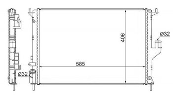 Радиатор SAT (1.4/1.6 с кондиционером, 2.0 без АС) Renault Logan 2 рестайлинг (2018-2024)