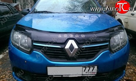 999 р. Дефлектор капота Russtal Renault Logan 2 дорестайлинг (2014-2018)  с доставкой в г. Краснодар