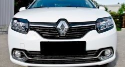 699 р. Реснички на фары RA Renault Logan 2 дорестайлинг (2014-2018) (Неокрашенные)  с доставкой в г. Краснодар. Увеличить фотографию 3