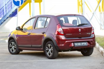 2 299 р. Накладки на колёсную арку RA (задняя правая)  Renault Sandero Stepway  (BS) (2010-2014) (Поверхность шагрень)  с доставкой в г. Краснодар. Увеличить фотографию 3