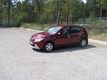 2 099 р. Накладка на передний бампер KART губа Renault Sandero (BS) (2009-2014) (Неокрашенная)  с доставкой в г. Краснодар. Увеличить фотографию 2