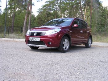 Накладка на передний бампер KART губа Renault Sandero (BS) (2009-2014)