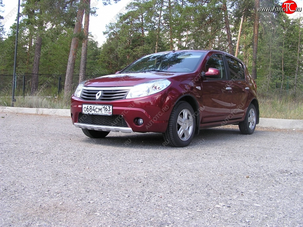 2 099 р. Накладка на передний бампер KART губа Renault Sandero (BS) (2009-2014) (Неокрашенная)  с доставкой в г. Краснодар