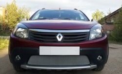 1 539 р. Сетка на бампер Russtal (хром) Renault Sandero Stepway (BS) (2010-2014)  с доставкой в г. Краснодар. Увеличить фотографию 3