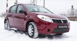 1 099 р. Зимняя заглушка решетки переднего бампера РА  Renault Sandero  (BS) (2009-2014)  с доставкой в г. Краснодар. Увеличить фотографию 2