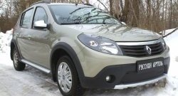 1 049 р. Зимняя заглушка решетки переднего бампера РА  Renault Sandero Stepway  (BS) (2010-2014)  с доставкой в г. Краснодар. Увеличить фотографию 3