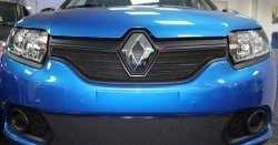 1 469 р. Нижняя сетка на бампер Russtal (черная)  Renault Sandero  (B8) (2014-2018) дорестайлинг  с доставкой в г. Краснодар. Увеличить фотографию 2