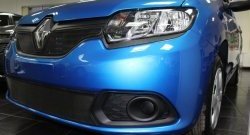 1 469 р. Нижняя сетка на бампер Russtal (черная)  Renault Sandero  (B8) (2014-2018) дорестайлинг  с доставкой в г. Краснодар. Увеличить фотографию 3