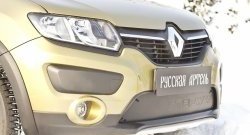 1 079 р. Зимняя заглушка решетки переднего бампера Stepway РА  Renault Sandero Stepway  (B8) (2014-2018) дорестайлинг  с доставкой в г. Краснодар. Увеличить фотографию 3