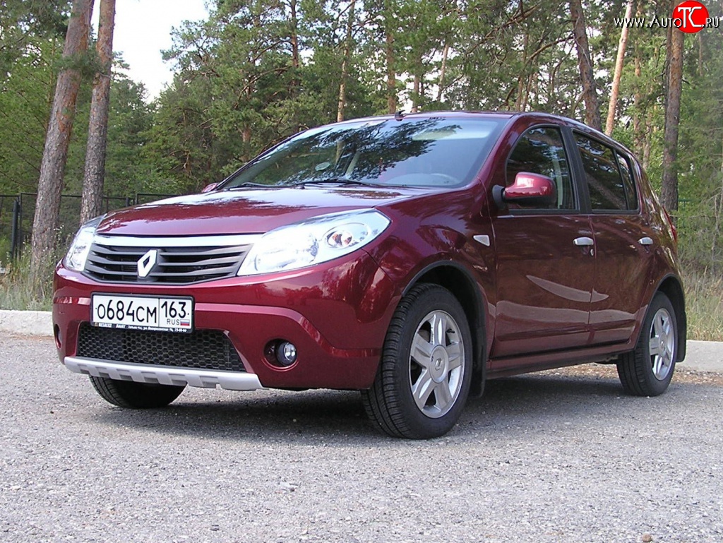 2 799 р. Низкая накладка Kart на передний бампер Renault Sandero (BS) (2009-2014) (Неокрашенная)  с доставкой в г. Краснодар