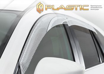 2 369 р. Ветровики дверей CA-Plastic  Volkswagen Passat ( B8,  B8.5) (2015-2025) седан дорестайлинг, седан рестайлинг (Серия Art белая)  с доставкой в г. Краснодар. Увеличить фотографию 2