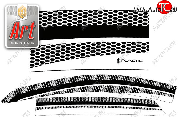 2 299 р. Ветровики дверей CA-Plastic  Hyundai IX35  LM (2009-2018) дорестайлинг, рестайлинг (Серия Art черная, без хром. молдинга, крепление скотч)  с доставкой в г. Краснодар