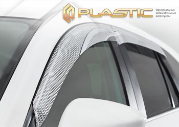 2 299 р. Ветровики дверей CA-Plastic  Toyota Sienta  NCP80 (2003-2015) дорестайлинг, 1-ое пополение 1-ый рестайлинг, 2-ой рестайлинг (Серия Art серебро, без хром. молдинга)  с доставкой в г. Краснодар. Увеличить фотографию 2