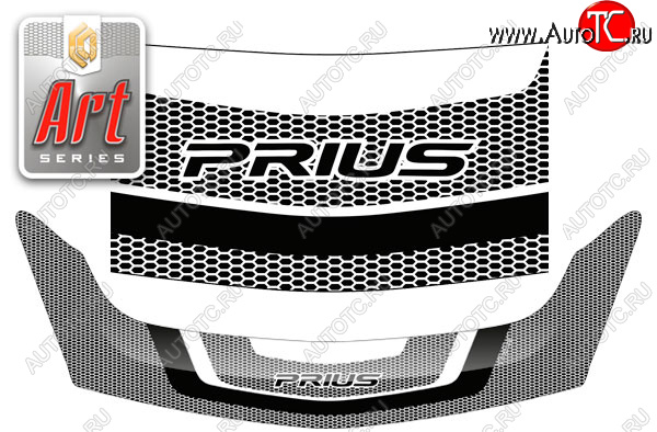 2 879 р. Дефлектор капота (exclusive)Серия Art графитToyotaPrius Правый руль2003-2011NHW20  Toyota Prius ( XW20,  XW30) (2003-2011) дорестайлинг, дорестайлинг (Art графит)  с доставкой в г. Краснодар