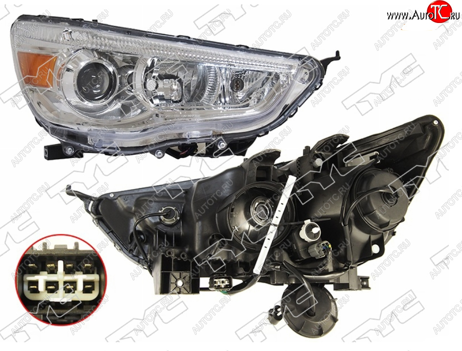 15 699 р. Правая фара (галоген, с электрокорректором) TYC  Mitsubishi ASX (2010-2020) дорестайлинг, 1-ый рестайлинг, 2-ой рестайлинг  с доставкой в г. Краснодар