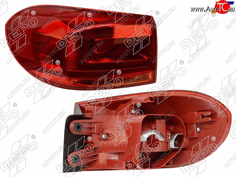 6 849 р. Левый фонарь задний DEPO Volkswagen Tiguan NF рестайлинг (2011-2017)  с доставкой в г. Краснодар