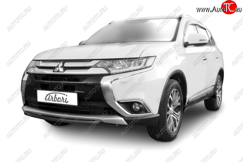 12 349 р. Защита переднего бампера (короткая диаметр 57 мм) Arbori Mitsubishi Outlander GF 2-ой рестайлинг (2015-2018)  с доставкой в г. Краснодар