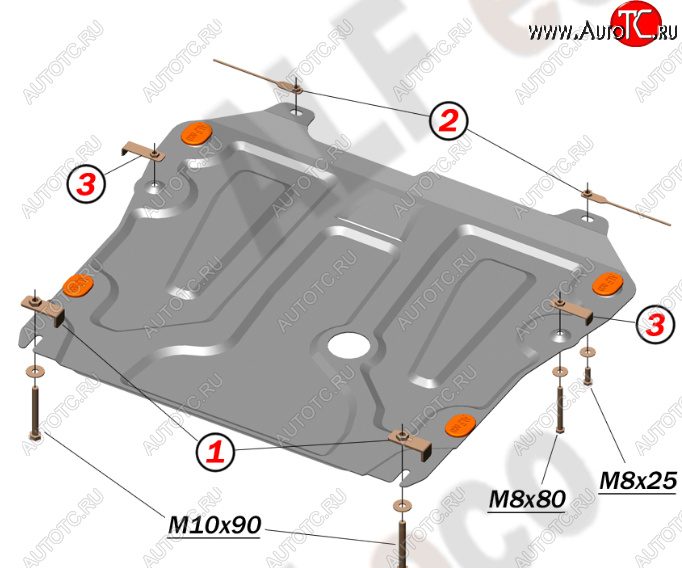 11 999 р. Защита картера двигателя и КПП Alfeco  Chevrolet Cruze ( J300,  J305,  J308) (2009-2015) седан дорестайлинг, хэтчбек дорестайлинг, седан рестайлинг, универсал рестайлинг, хэтчбек рестайлинг (Алюминий 4 мм)  с доставкой в г. Краснодар