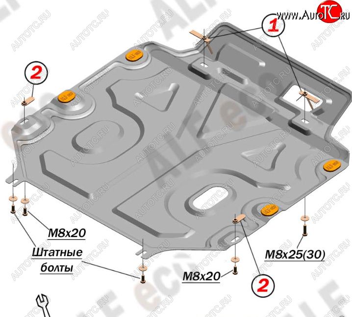 14 699 р. Защита картера двигателя и КПП Alfeco  Chevrolet Captiva (2011-2016) 1-ый рестайлинг, 2-ой рестайлинг (Алюминий 4 мм)  с доставкой в г. Краснодар