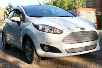           Защита радиатора Ford Fiesta MK6 (рестайлинг) 2015- chrome низ PREMIUM Ford (Форд) Fiesta (Фиеста)  6 (2012-2019) 6 седан рестайлинг, хэтчбэк 3 дв. рестайлинг, хэтчбэк 5 дв. рестайлинг