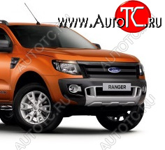 6 949 р. Защитная сетка в бампер (ячейка 4х10 мм.) Alfeco Премиум Ford Ranger DoubleCab дорестайлинг (2011-2016) (Чёрная)  с доставкой в г. Краснодар