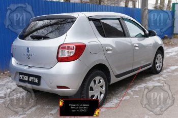 3 799 р. Комплект молдингов на двери (4 шт, узкие) Русская Артель Renault Sandero (B8) дорестайлинг (2014-2018) (Поверхность глянец, Неокрашенные)  с доставкой в г. Краснодар. Увеличить фотографию 2