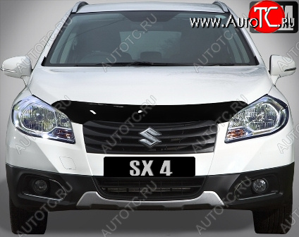 2 699 р. Дефлектор капота SIM Suzuki SX4 JYB, JYA хэтчбэк дорестайлинг (2013-2016)  с доставкой в г. Краснодар