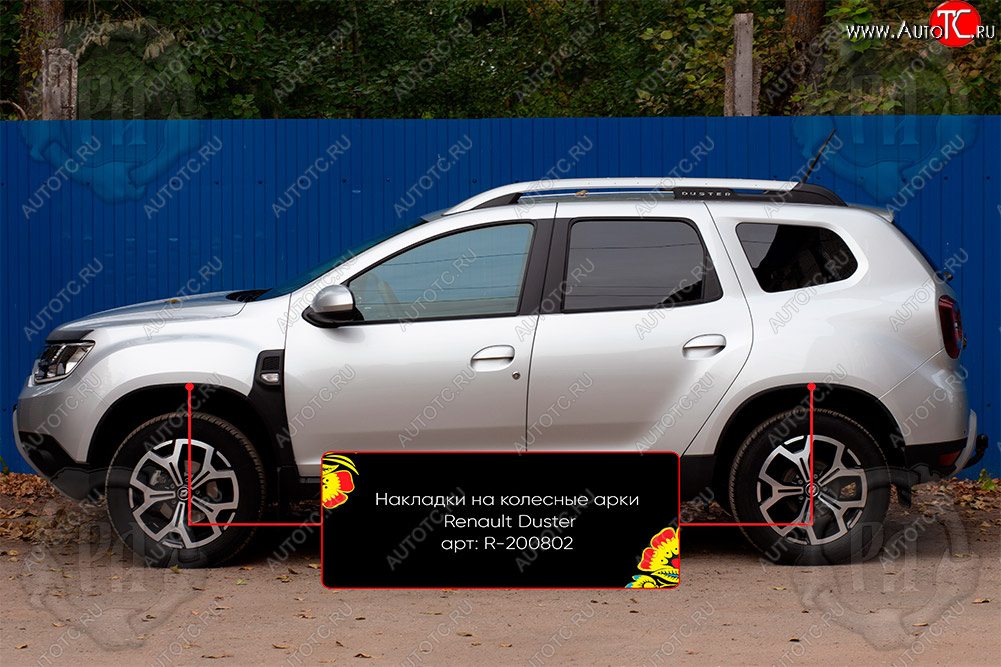 4 799 р. Накладки на колесные арки Вариант 2 Русская Артель Renault Duster HM (2020-2024) (Поверхность текстурная)  с доставкой в г. Краснодар